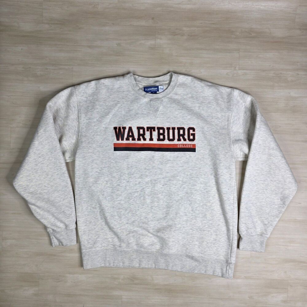 Vintage Big Cotton Gear Wartburg College Sweatshirt‎ Gray Men's Size XL